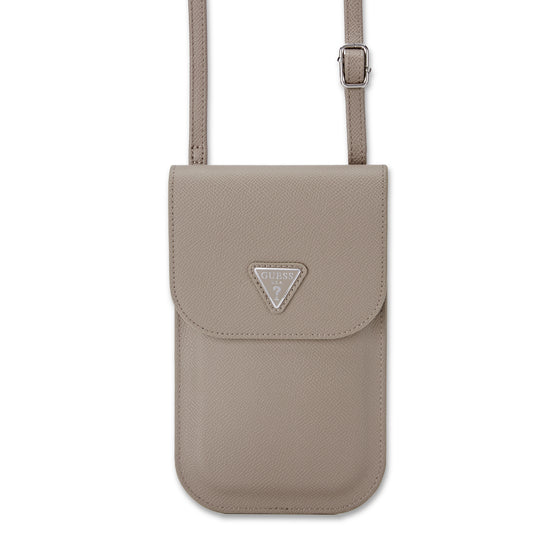 Guess Grained Triangle Logo Pu Leather Wallet Case (Brown - Gucwbpgtspsw) – Θήκη για κινητό από το PhoneBazaar.gr
