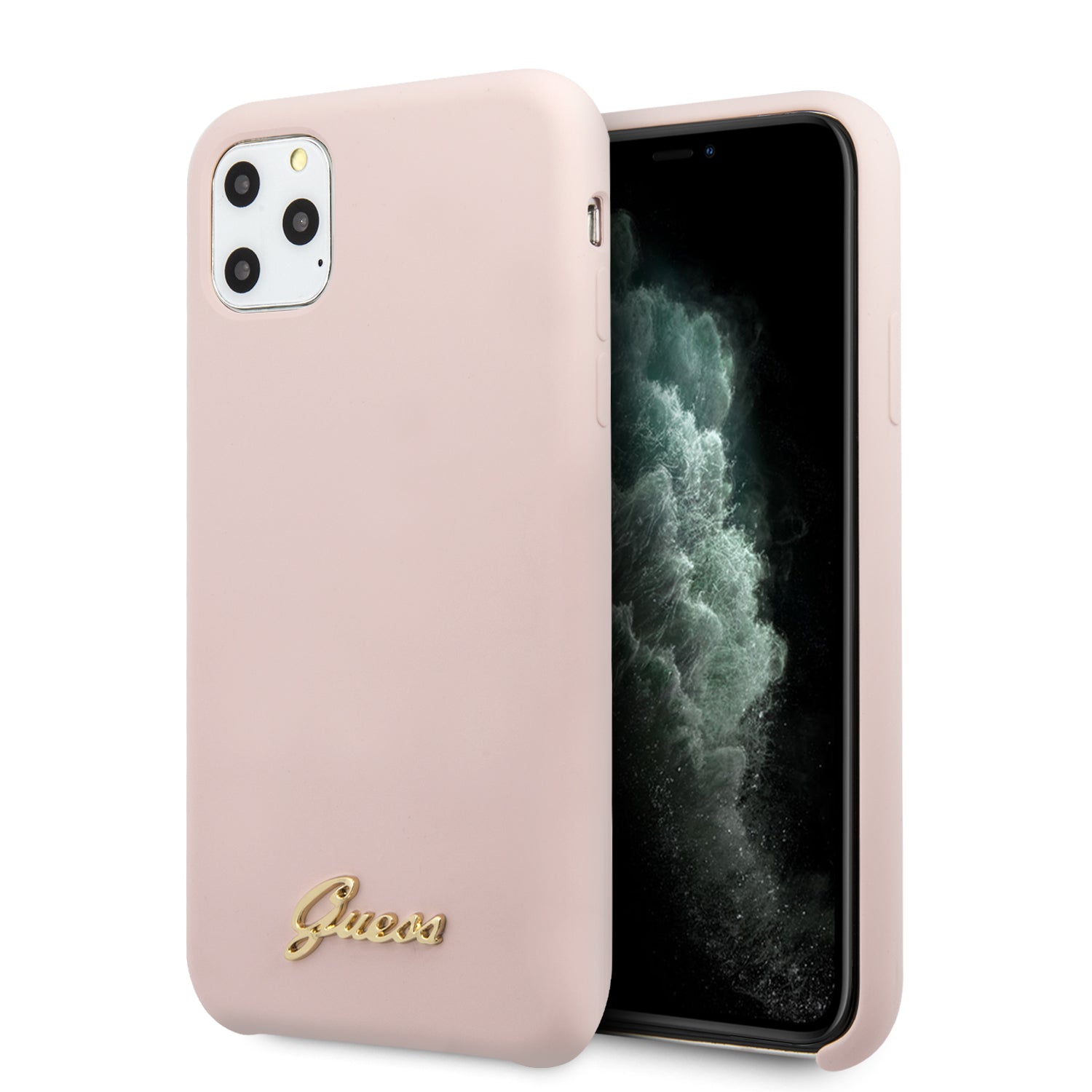 Guess “Vintage Script Gold Logo Collection” Σκληρή Θήκη Προστασίας Από Σιλικόνη – Apple Iphone 11 Pro (Light Pink  – Guhcn58Lslmglp) – Θήκη για κινητό από το PhoneBazaar.gr