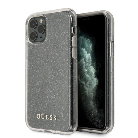 Guess "Glitter Collection" Θήκη Προστασίας Από Σιλικόνη – Iphone 11 Pro (Clear/Glitter Silver) – Θήκη για κινητό από το PhoneBazaar.gr
