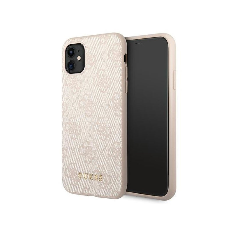 Guess “4G Logo Collection” Script Metal Logo Θήκη Προστασίας Από Δερματίνη – Iphone 11 (Ροζ) – Θήκη για κινητό από το PhoneBazaar.gr