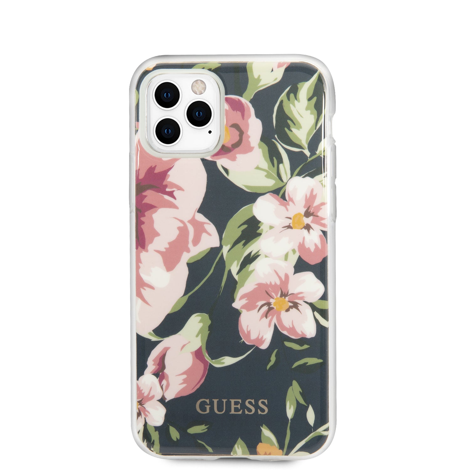 Guess "Flower Collection" Θήκη προστασίας από σιλικόνη – iPhone 11 Pro Max (Navy/Floral)