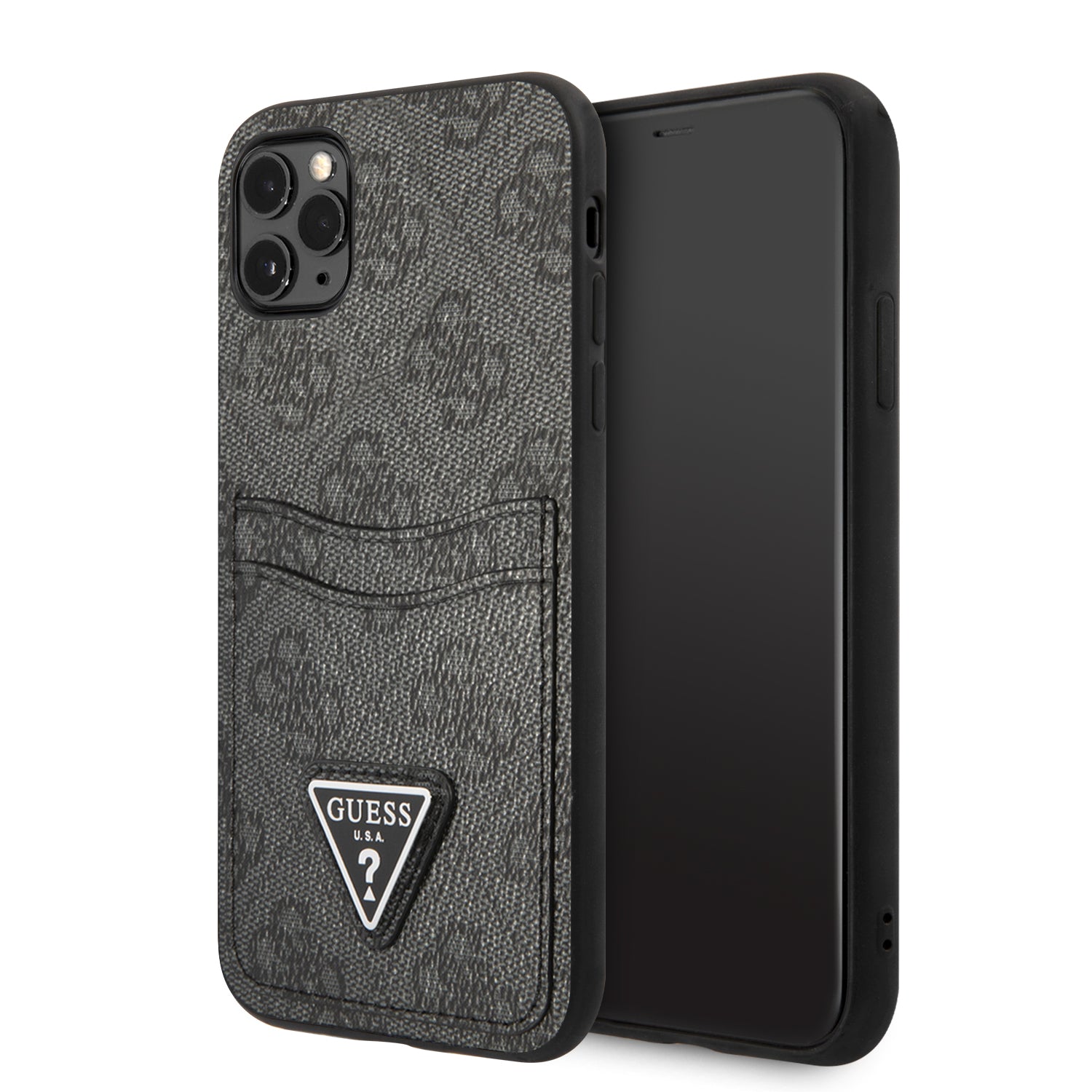 Guess “Triangle Logo Collection” Θήκη Προστασίας Με Υποδοχή Για Πιστωτικές Κάρτες – Iphone 11 Pro Max (Μαύρο) – Θήκη για κινητό από το PhoneBazaar.gr