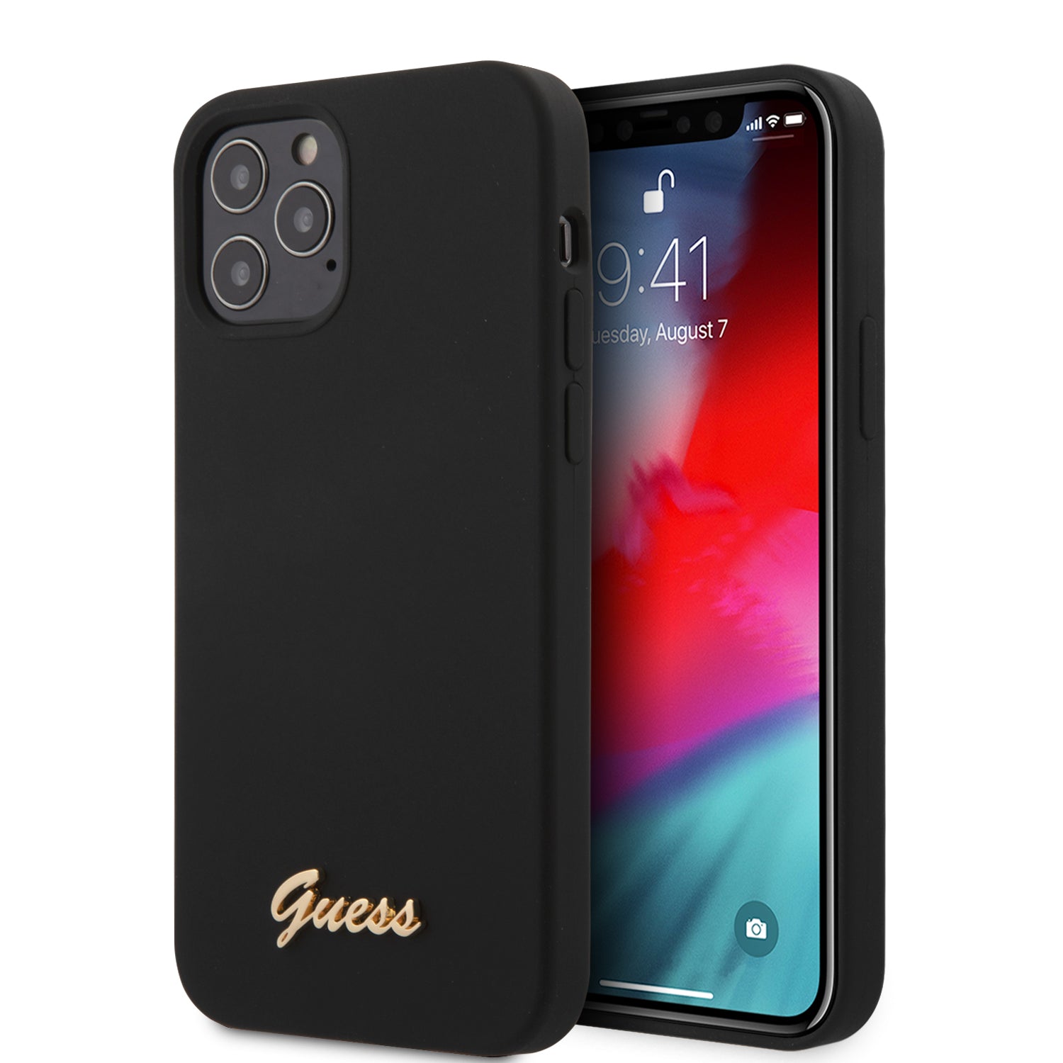 Guess “Vintage Script Gold Logo Collection” Σκληρή Θήκη Προστασίας Από Σιλικόνη – Apple Iphone 12 Pro Max (Μαύρη) – Θήκη για κινητό από το PhoneBazaar.gr