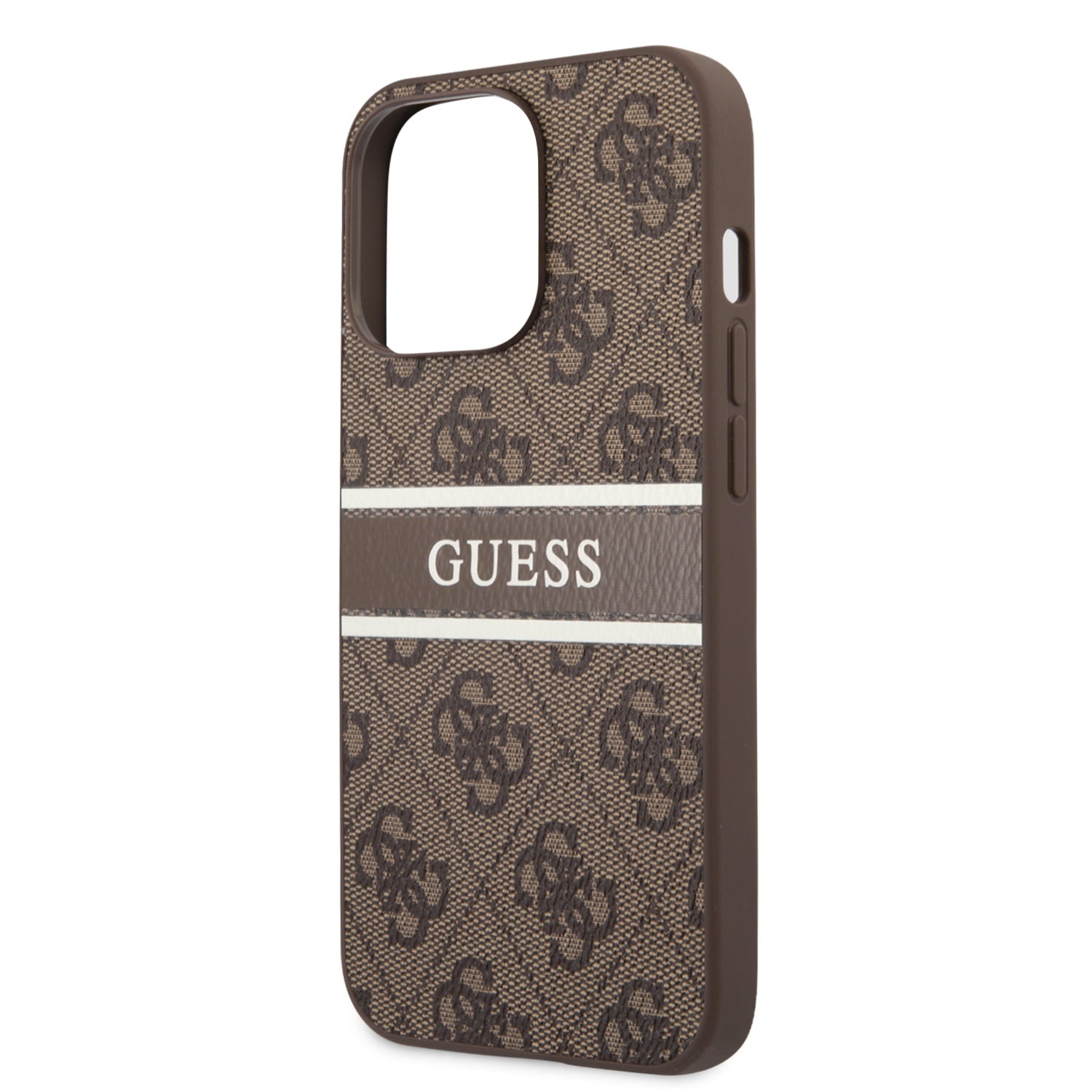 Guess "4G Logo Collection" Printed Stripe Θήκη προστασίας από δερματίνη – iPhone 13 Pro (Καφέ)