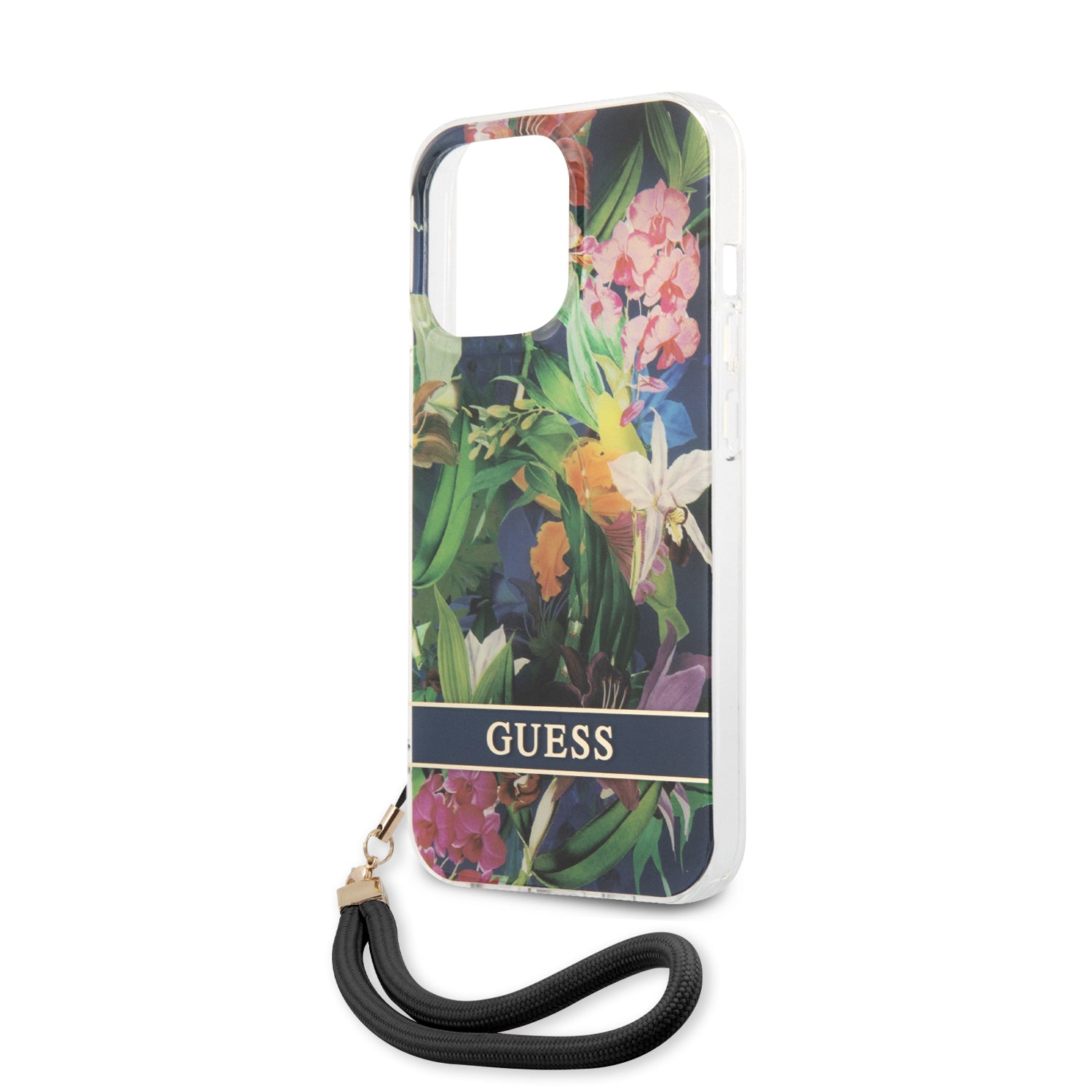 Guess "Flower Collection" Θήκη προστασίας με floral σχεδιασμό και κορδονάκι χειρός – iPhone 13 Pro