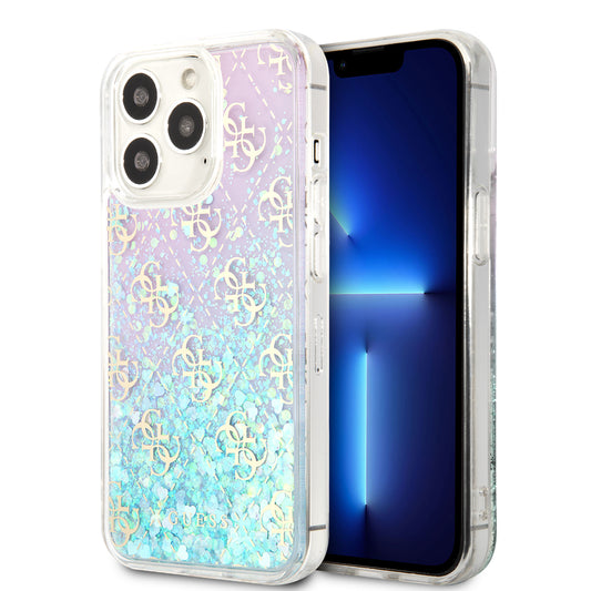 Guess "4G Logo Collection" Θήκη Προστασίας Από Liquid Glitter Σιλικόνη – Iphone 13 Pro (Iridescent/Pink) – Θήκη για κινητό από το PhoneBazaar.gr