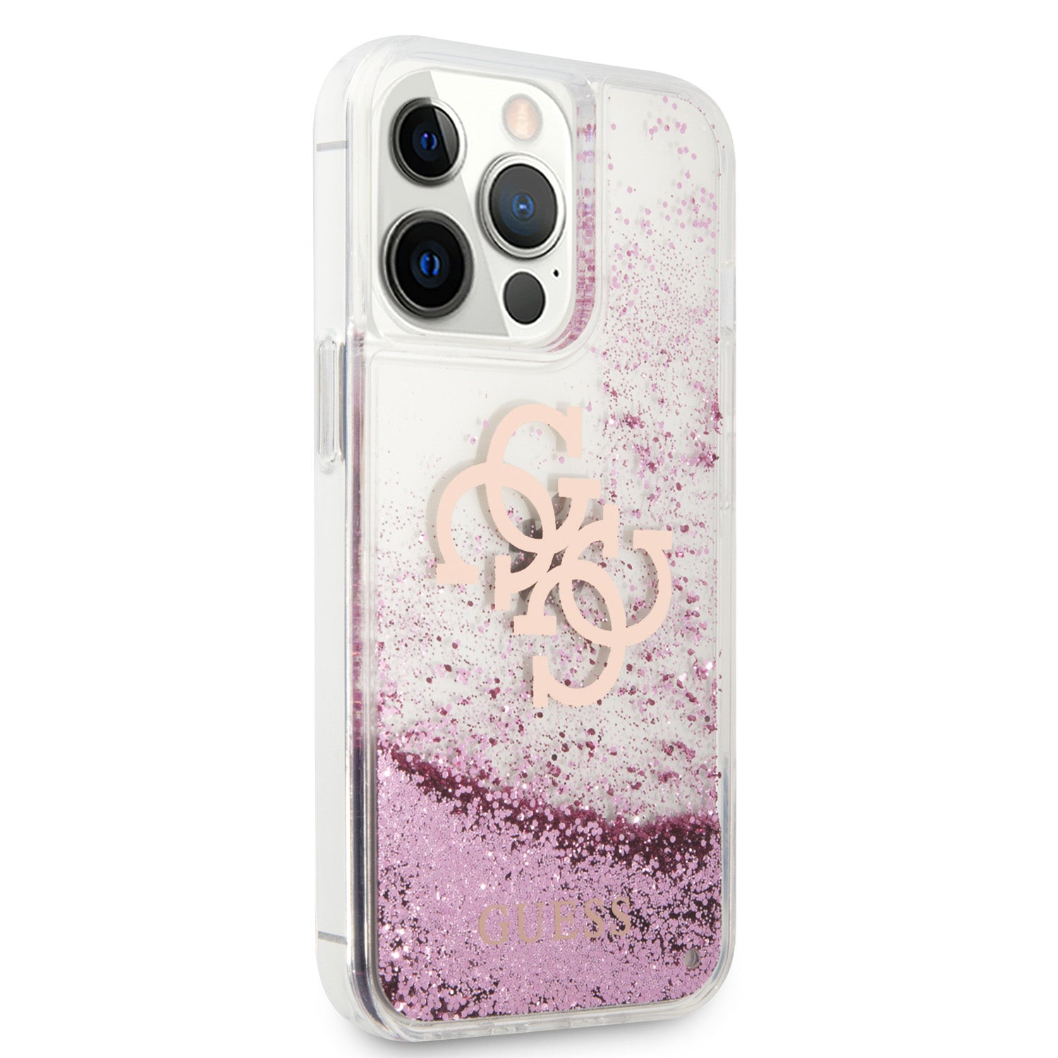 Guess "4G Logo Collection" Θήκη προστασίας – iPhone 13 Pro (Clear/Glitter Pink)