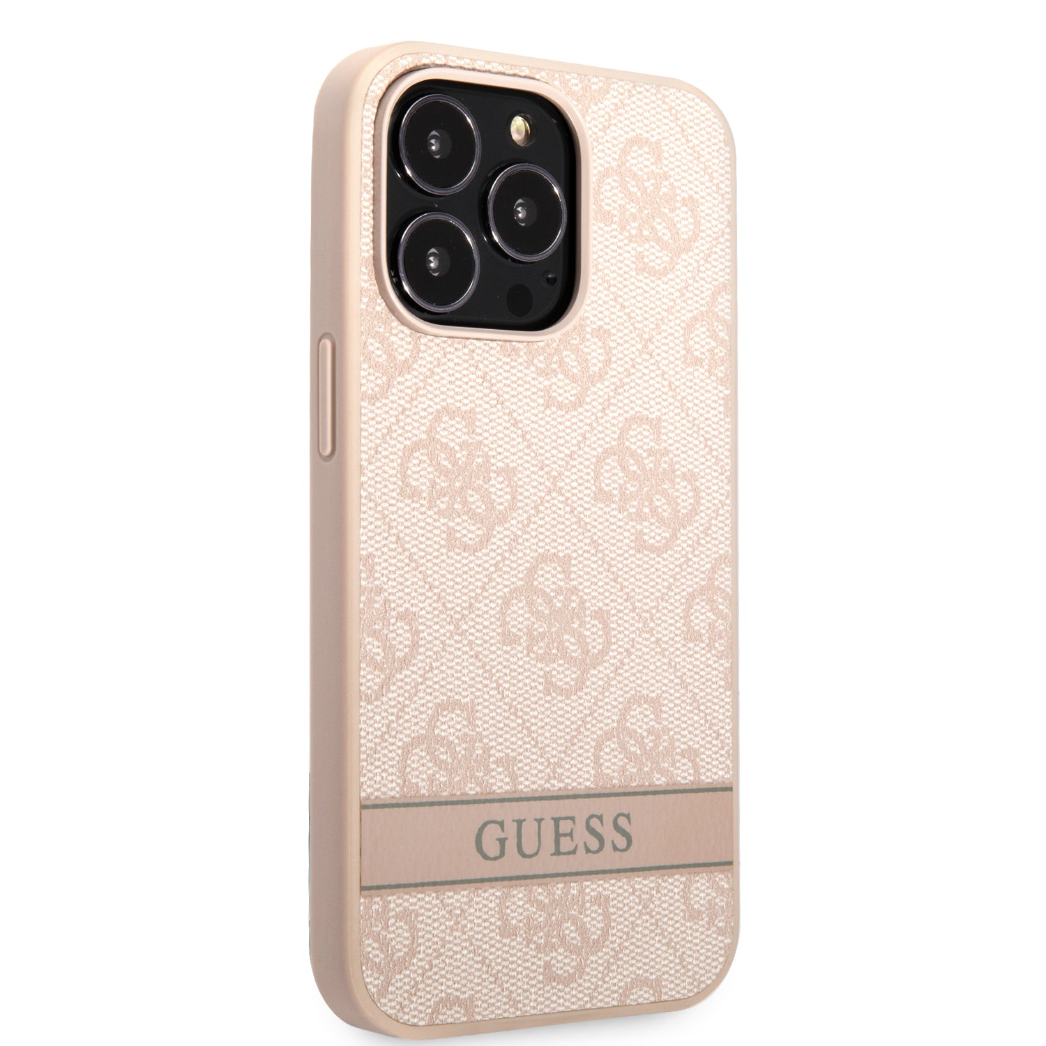 Guess "4G Logo Collection" Printed Stripe Θήκη προστασίας από δερματίνη – iPhone 13 Pro (Ροζ)
