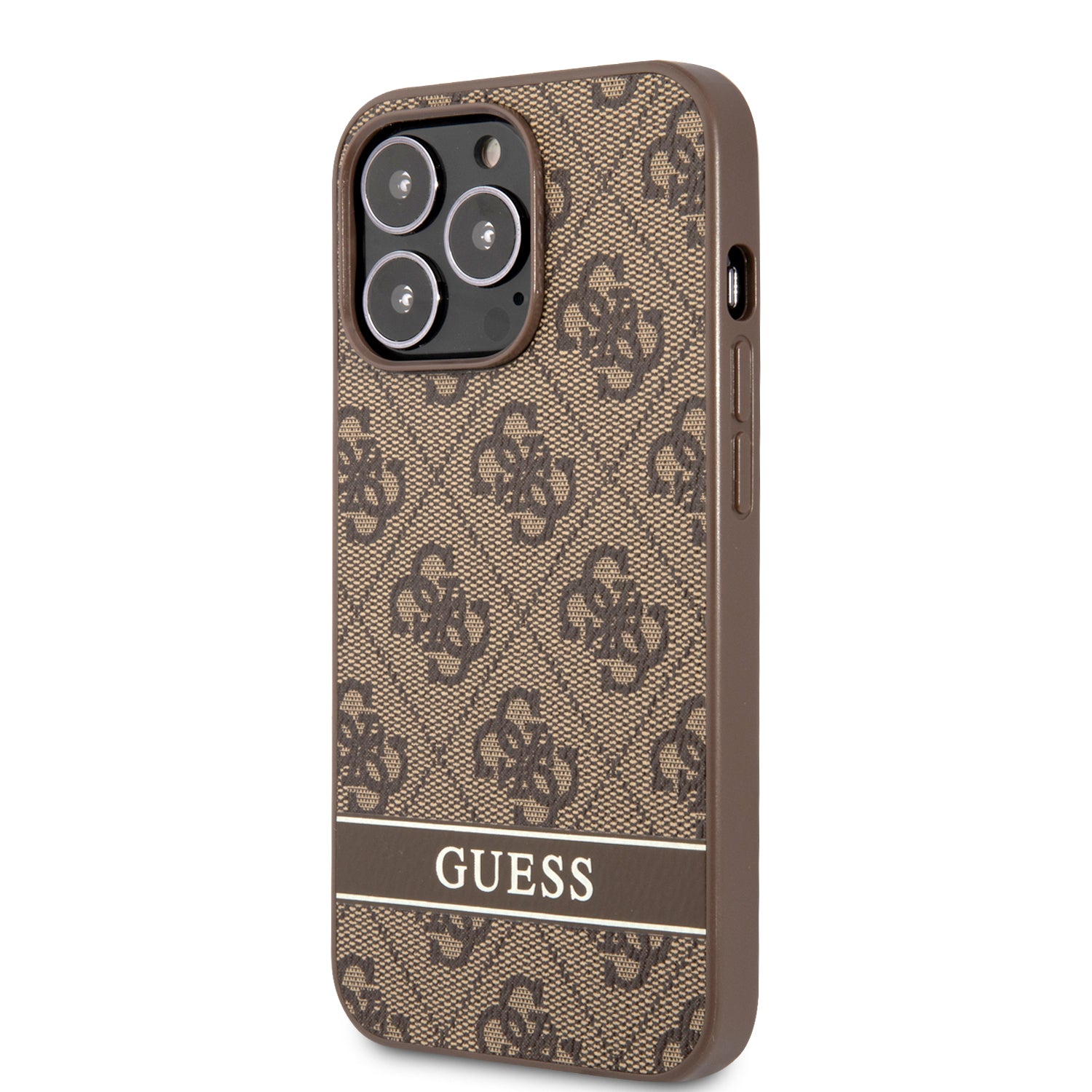 Guess "4G Logo Collection" Printed Stripe Θήκη προστασίας από δερματίνη – iPhone 13 Pro (Καφέ)