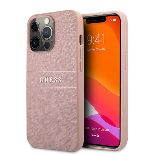 Guess Saffiano Hard Case Θήκη Προστασίας Από Δερματίνη – Iphone 13 Pro (Ροζ) – Θήκη για κινητό από το PhoneBazaar.gr