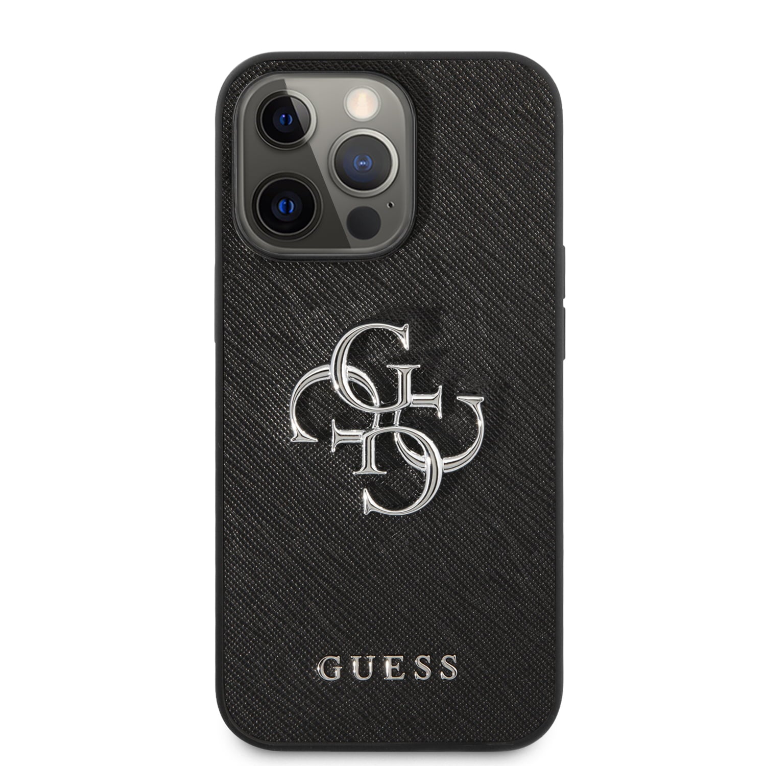 Guess "4G Logo Collection" Hard Case PU Leather Θήκη προστασίας από δερματίνη – iPhone 13 Pro (Μαύρη)