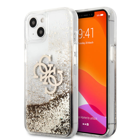 Guess "4G Logo Collection" Θήκη Προστασίας – Iphone 13 (Clear/Glitter Gold) – Θήκη για κινητό από το PhoneBazaar.gr