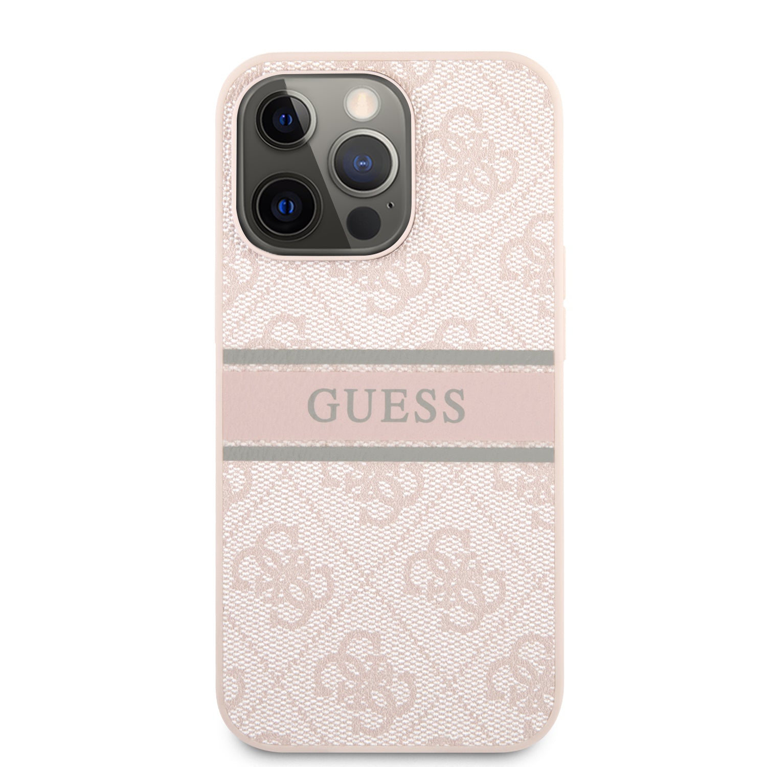 Guess "4G Logo Collection" Printed Stripe Θήκη προστασίας από δερματίνη – iPhone 13 Pro Max (Ροζ)