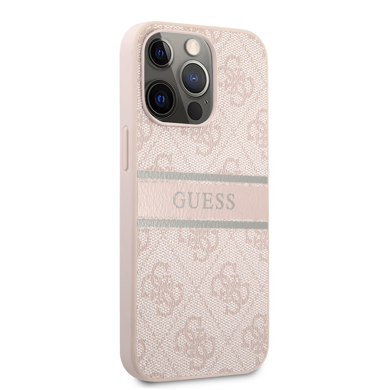 Guess "4G Logo Collection" Printed Stripe Θήκη προστασίας από δερματίνη – iPhone 13 Pro Max (Ροζ)