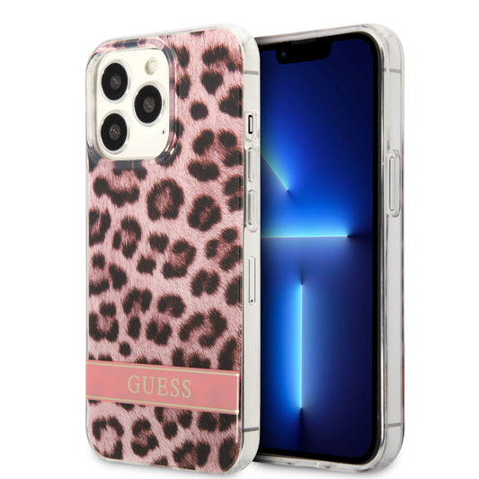 Guess Leopard Electro Stripe Hard Case Θήκη Προστασίας Με Animal Print Σχεδίαση Για Iphone 13 Pro Max (Ροζ/Leopard) – Θήκη για κινητό από το PhoneBazaar.gr