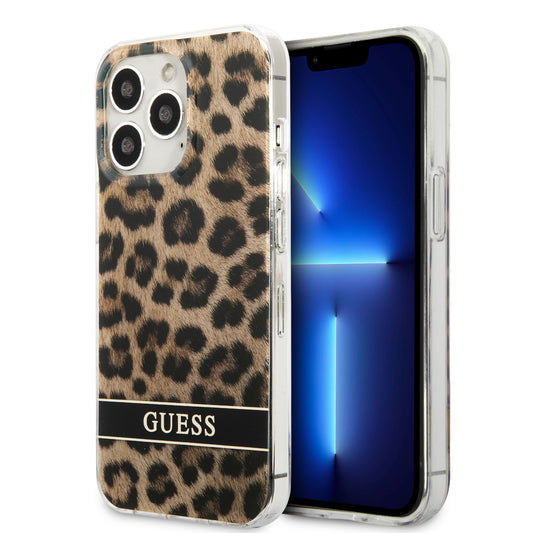 Guess Leopard Electro Stripe Hard Case Θήκη Προστασίας Με Animal Print Σχεδίαση Για Iphone 13 Pro Max (Καφέ/Leopard) – Θήκη για κινητό από το PhoneBazaar.gr