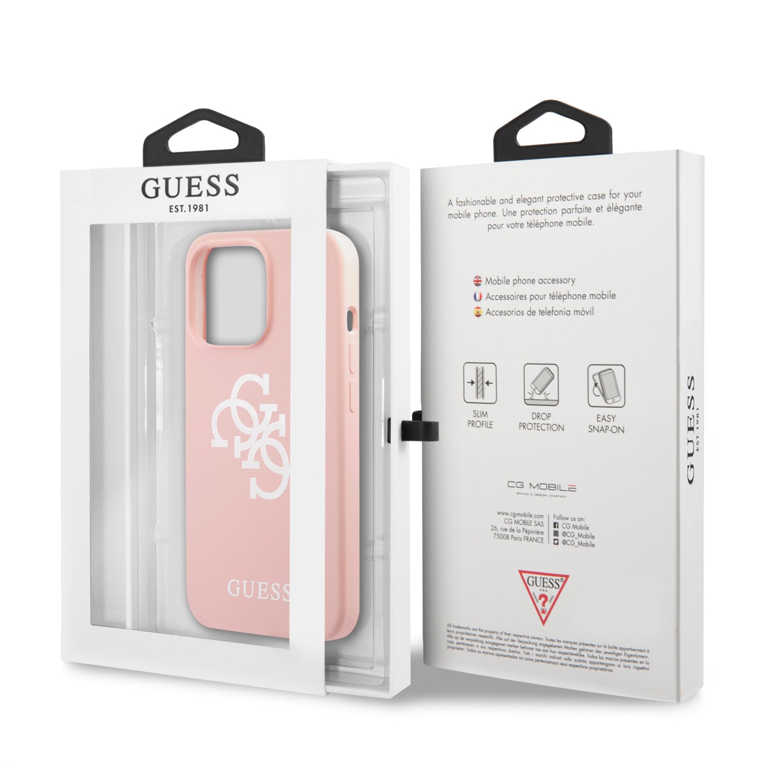 Guess "4G Logo Collection" Θήκη προστασίας από σιλικόνη – iPhone 13 Pro Max (Ροζ)