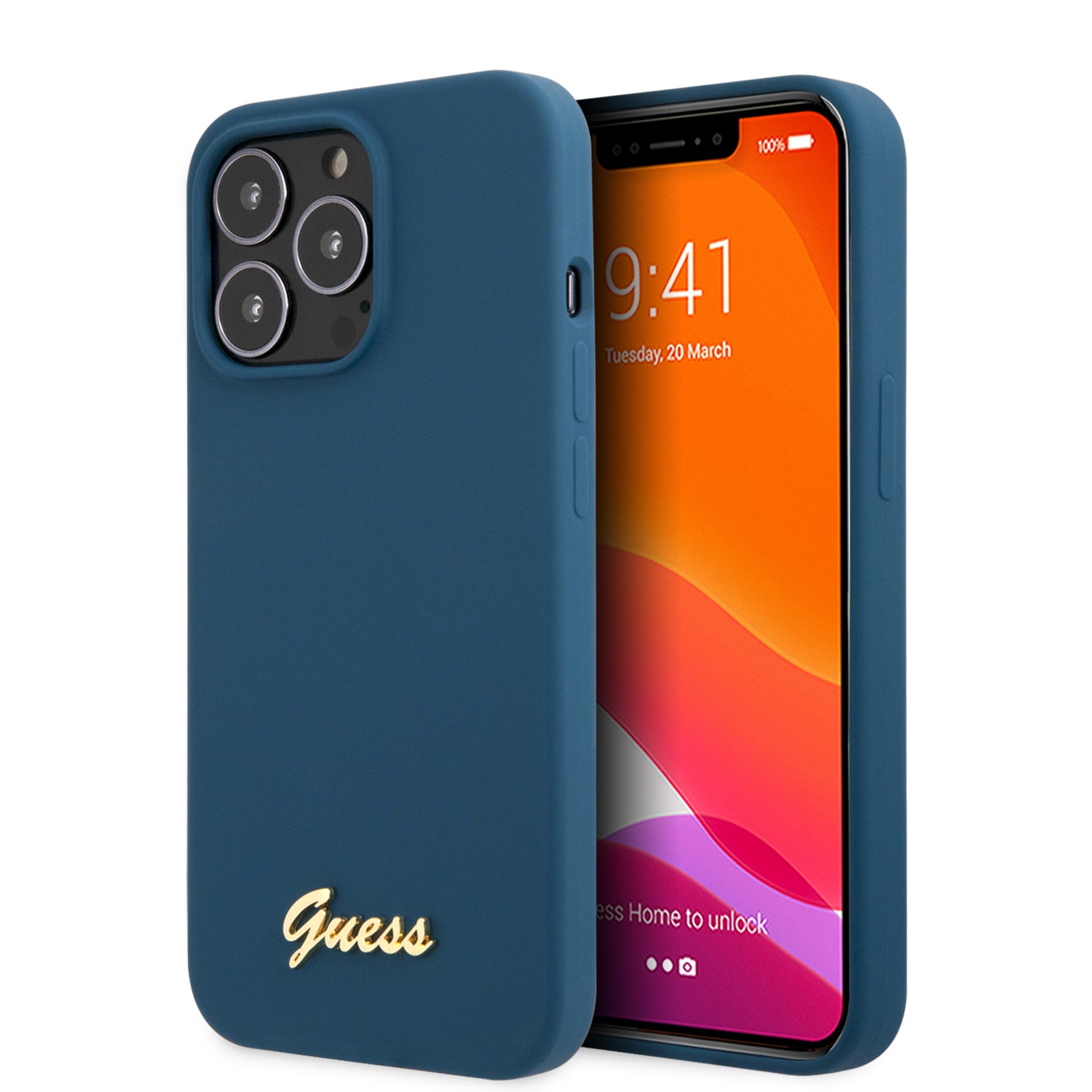 Guess “Vintage Script Gold Logo Collection” Σκληρή Θήκη Προστασίας Από Σιλικόνη – Apple Iphone 13 Pro Max (Μπλε) – Θήκη για κινητό από το PhoneBazaar.gr