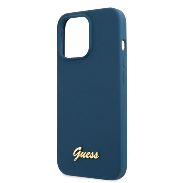Guess “Vintage Script Gold Logo Collection” Σκληρή Θήκη προστασίας από σιλικόνη – Apple iPhone 13 pro Max (Μπλε)