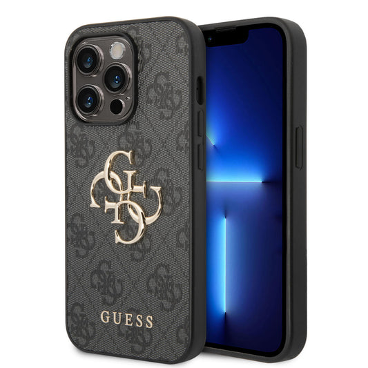 Guess "4G Logo Collection" Hard Case Pu Leather Θήκη Προστασίας Από Δερματίνη – Iphone 14  Pro (Γκρι) – Θήκη για κινητό από το PhoneBazaar.gr