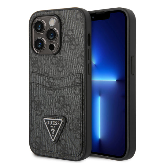 Guess “Triangle Logo Collection” Θήκη Προστασίας Με Υποδοχή Για Πιστωτικές Κάρτες – Iphone 14 Pro (Μαύρο) – Θήκη για κινητό από το PhoneBazaar.gr