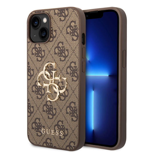 Guess "4G Logo Collection" Hard Case Pu Leather Θήκη Προστασίας Από Δερματίνη – Iphone 14 Plus (Καφέ) – Θήκη για κινητό από το PhoneBazaar.gr