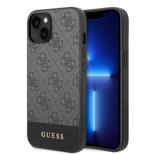 Guess "4G Logo Collection" Printed Stripe Θήκη Προστασίας Από Δερματίνη – Iphone 14 Plus (Γκρι) – Θήκη για κινητό από το PhoneBazaar.gr