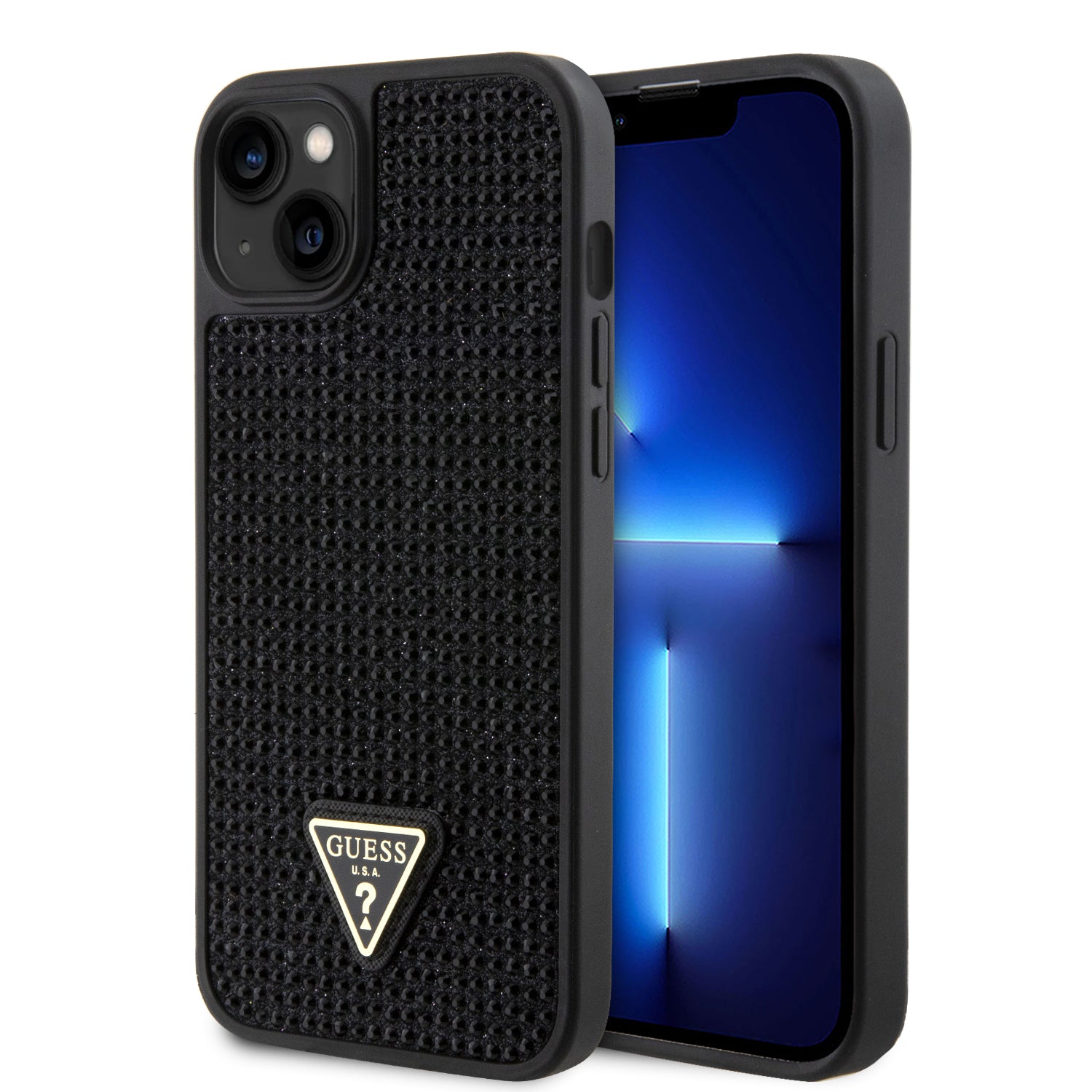 Guess “Rhinestones Triangle Metal Logo Collection” Θήκη Προστασίας Για Iphone 14 Plus (Μαυρο) – Θήκη για κινητό από το PhoneBazaar.gr