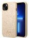 Guess Glitter Flakes Case With Ikonik Patch And Vintage Script Logo Θήκη Προστασίας Από Σιλικόνη – Iphone 14 Plus (Glitter Gold) – Θήκη για κινητό από το PhoneBazaar.gr