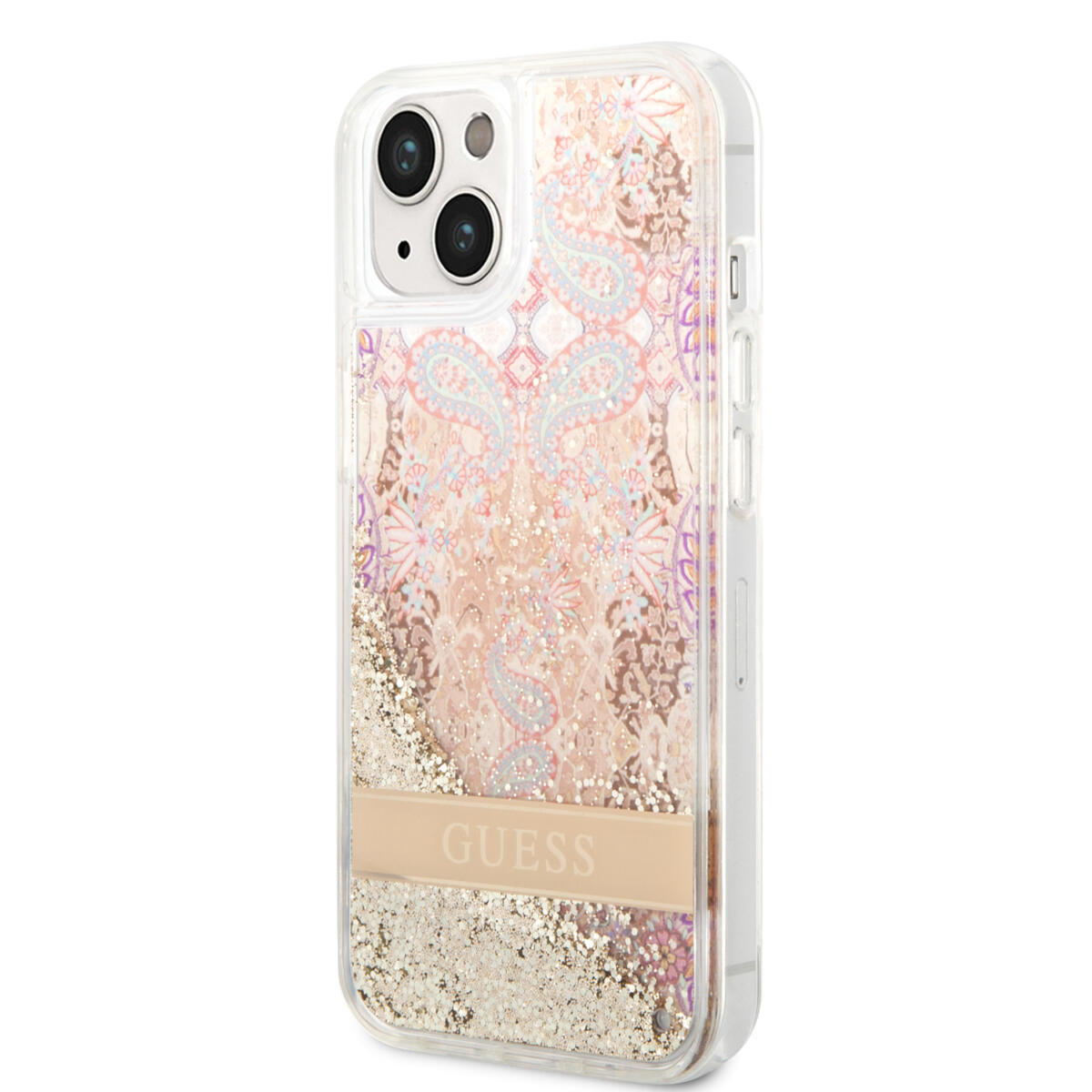 Guess Liquid Glitter Paisley Gold Collection Θήκη προστασίας από σιλικόνη – iPhone 14 Plus (Gold)
