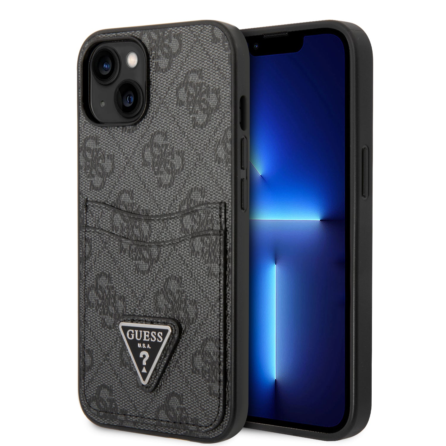 Guess “Triangle Logo Collection” Θήκη Προστασίας Με Υποδοχή Για Πιστωτικές Κάρτες – Iphone 14 (Μαύρο) – Θήκη για κινητό από το PhoneBazaar.gr