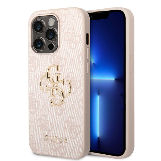 Guess "4G Logo Collection" Hard Case Pu Leather Θήκη Προστασίας Από Δερματίνη – Iphone 14 Pro Max (Ροζ) – Θήκη για κινητό από το PhoneBazaar.gr