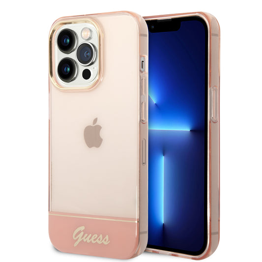 Guess Translucent Hard Case Θήκη Προστασίας Με Διάφανο Σχεδιασμό – Iphone 14 Pro Max (Pink) – Θήκη για κινητό από το PhoneBazaar.gr