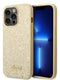Guess Glitter Flakes Case With Ikonik Patch And Vintage Script Logo Θήκη Προστασίας Από Σιλικόνη – Iphone 14 Pro Max (Glitter Gold) – Θήκη για κινητό από το PhoneBazaar.gr