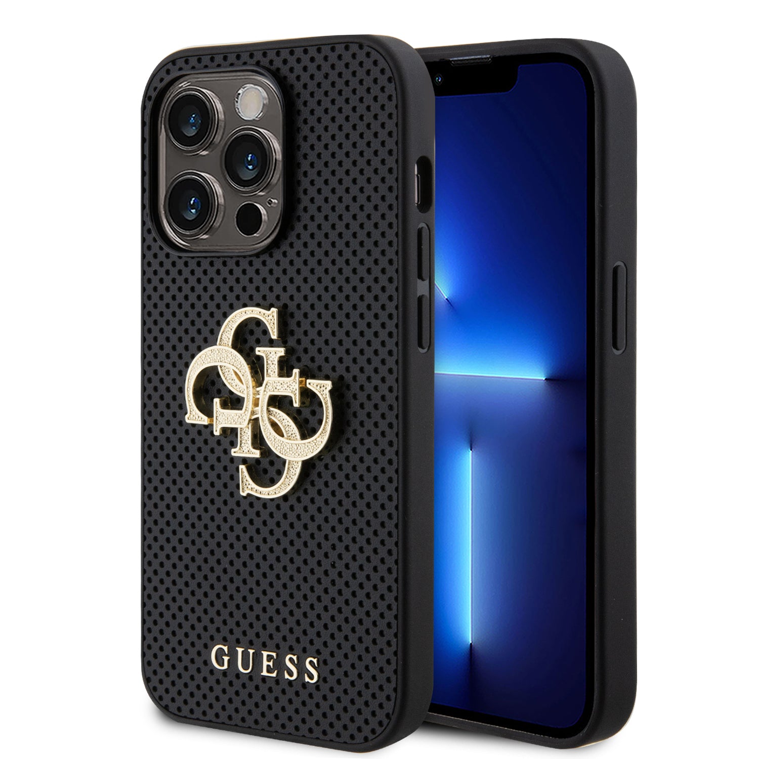 Guess “4G Metal Logo Collection” Perforated Pu Leather Case Θήκη Προστασίας Από Δερματίνη – Iphone 14 Pro Max (Μαύρο – Guhcp14Xpsp4Lgk) – Θήκη για κινητό από το PhoneBazaar.gr