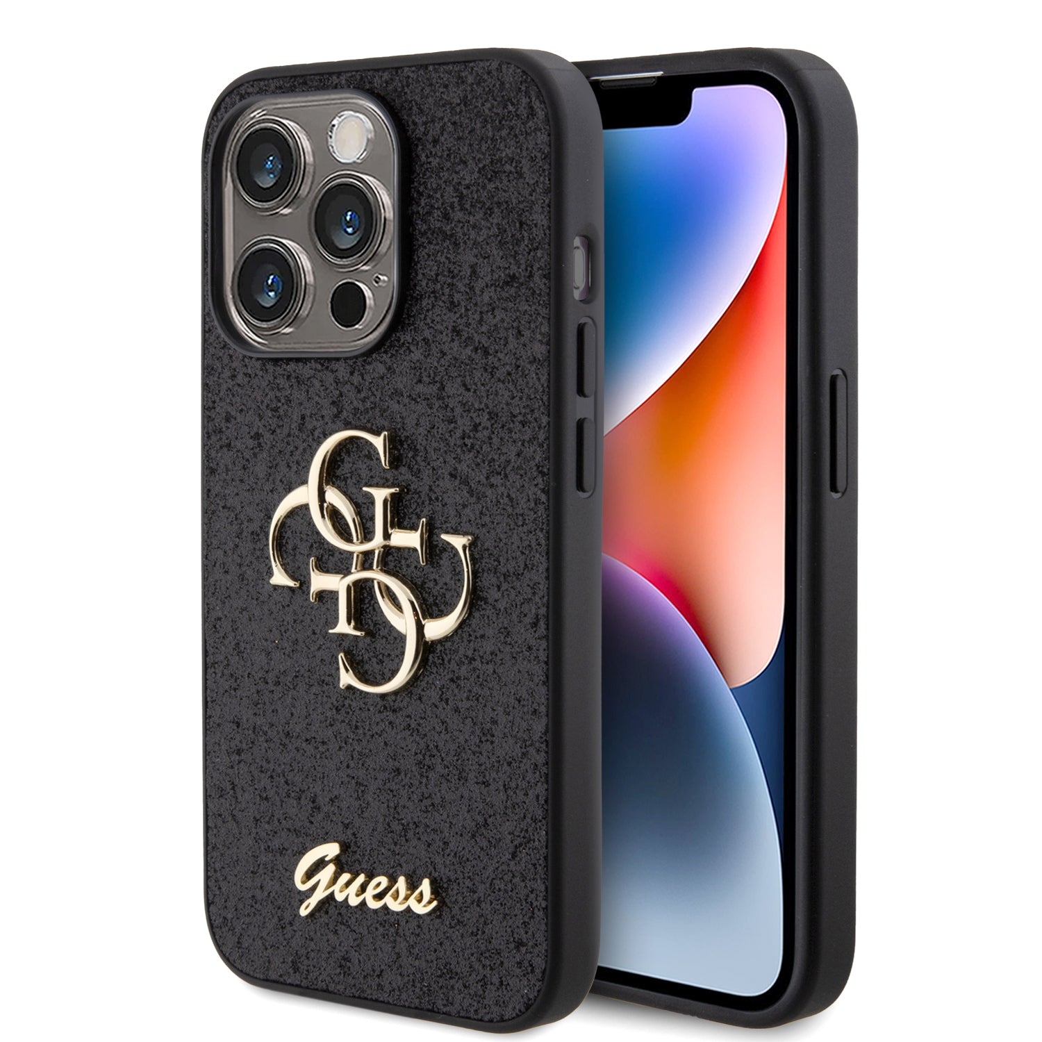 Guess Fixed Glitter 4G Logo Case Θήκη Προστασίας Από Σιλικόνη – Iphone 15 Pro (Black – Guhcp15Lhg4Sgk) – Θήκη για κινητό από το PhoneBazaar.gr