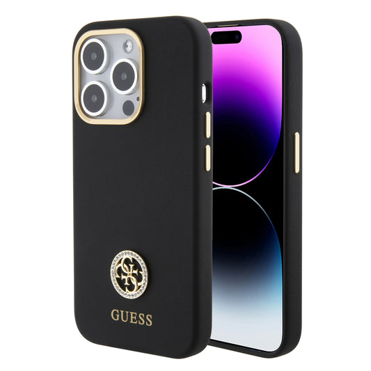 Guess "4G Strass Logo Collection" Case Θήκη Προστασίας Από Σιλικόνη – Iphone 15 Pro (Black – Guhcp15Lm4Dgpk) – Θήκη για κινητό από το PhoneBazaar.gr
