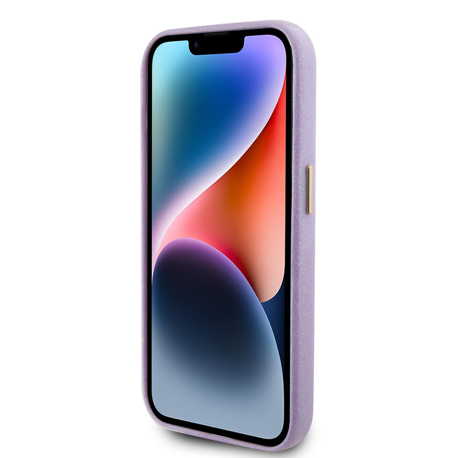 Guess Glitter Full Wrapped Glossy Case with Vintage Script Logo Θήκη προστασίας από σιλικόνη – iPhone 15 Pro (Glitter Lilac –  GUHCP15LPGMCSL)