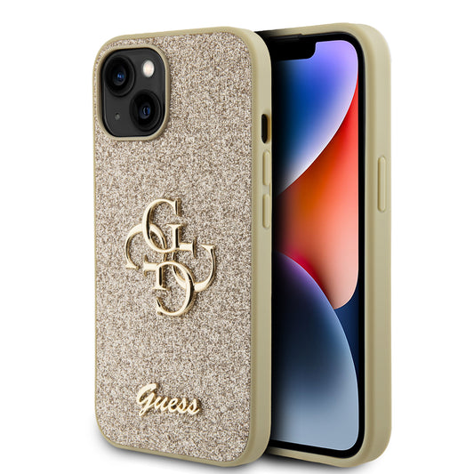 Guess Fixed Glitter 4G Logo Case Θήκη Προστασίας Από Σιλικόνη – Iphone 15 (Gold – Guhcp15Shg4Sgd) – Θήκη για κινητό από το PhoneBazaar.gr