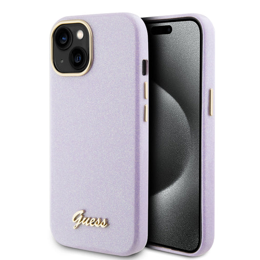Guess Glitter Full Wrapped Glossy Case With Vintage Script Logo Θήκη Προστασίας Από Σιλικόνη – Iphone 15 (Glitter Lilac –  Guhcp15Spgmcsl) – Θήκη για κινητό από το PhoneBazaar.gr
