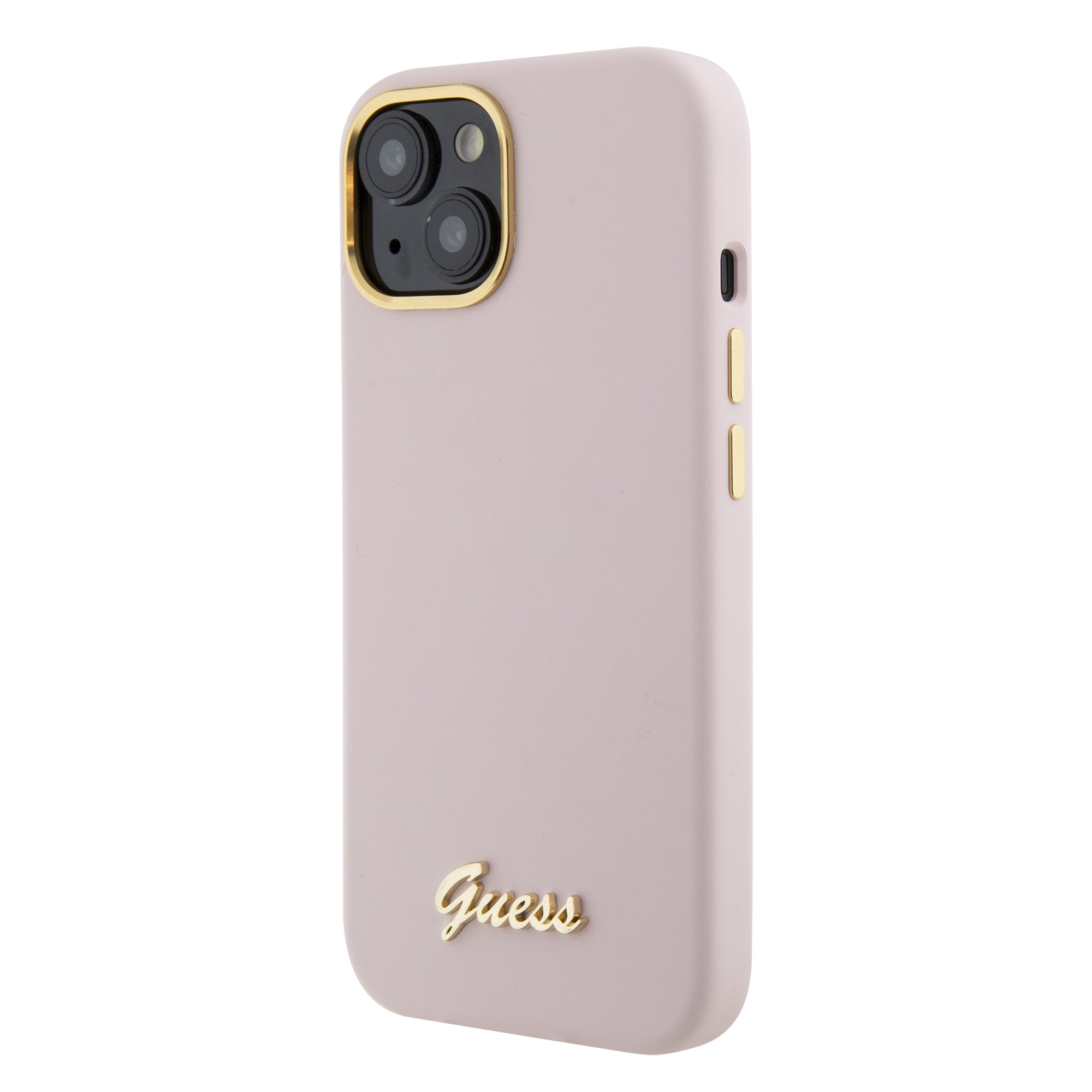 Guess “Vintage Script Gold Logo Collection” Σκληρή Θήκη προστασίας από σιλικόνη – Apple iPhone 15 (Ροζ  – GUHCP15SSMBSLP)