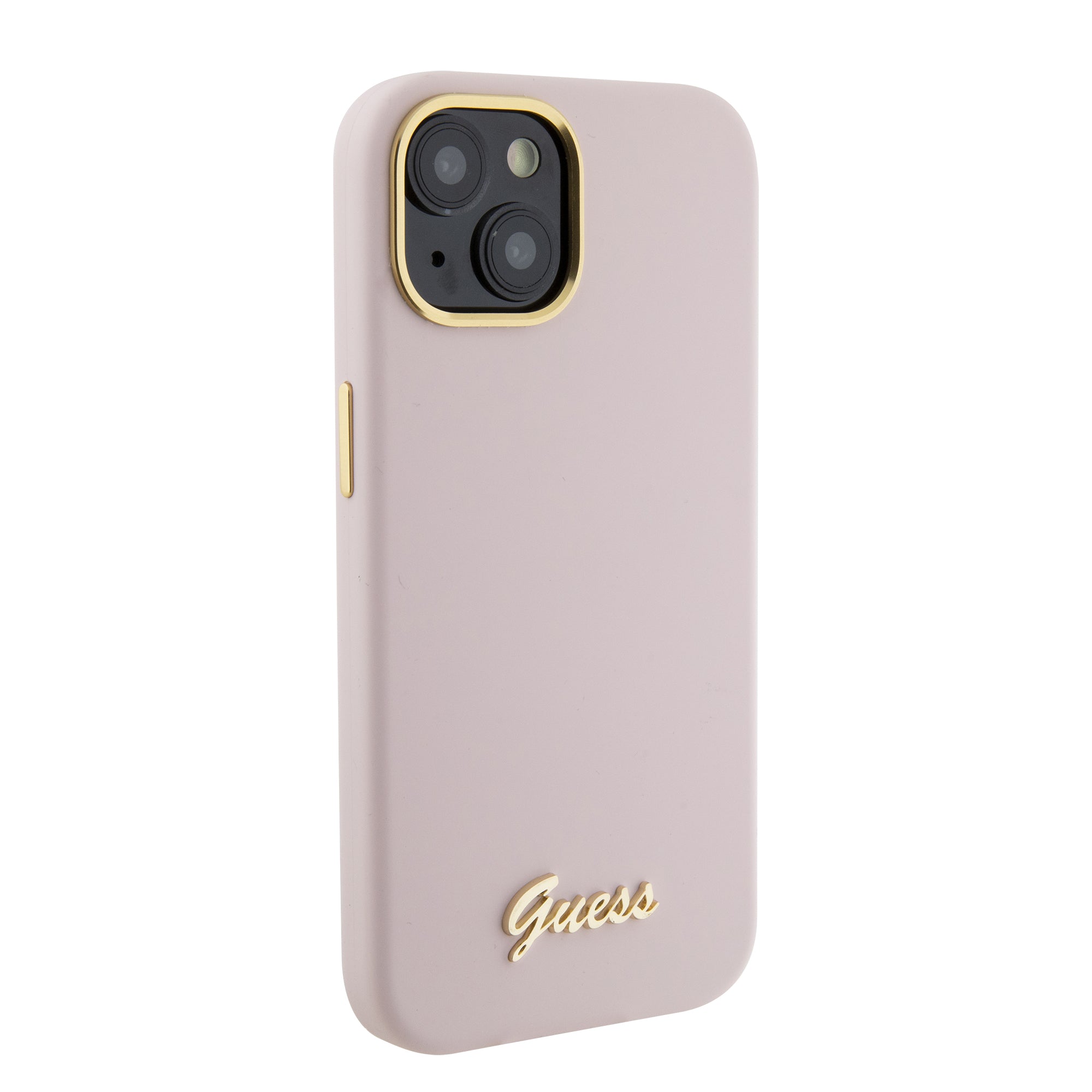 Guess “Vintage Script Gold Logo Collection” Σκληρή Θήκη προστασίας από σιλικόνη – Apple iPhone 15 (Ροζ  – GUHCP15SSMBSLP)