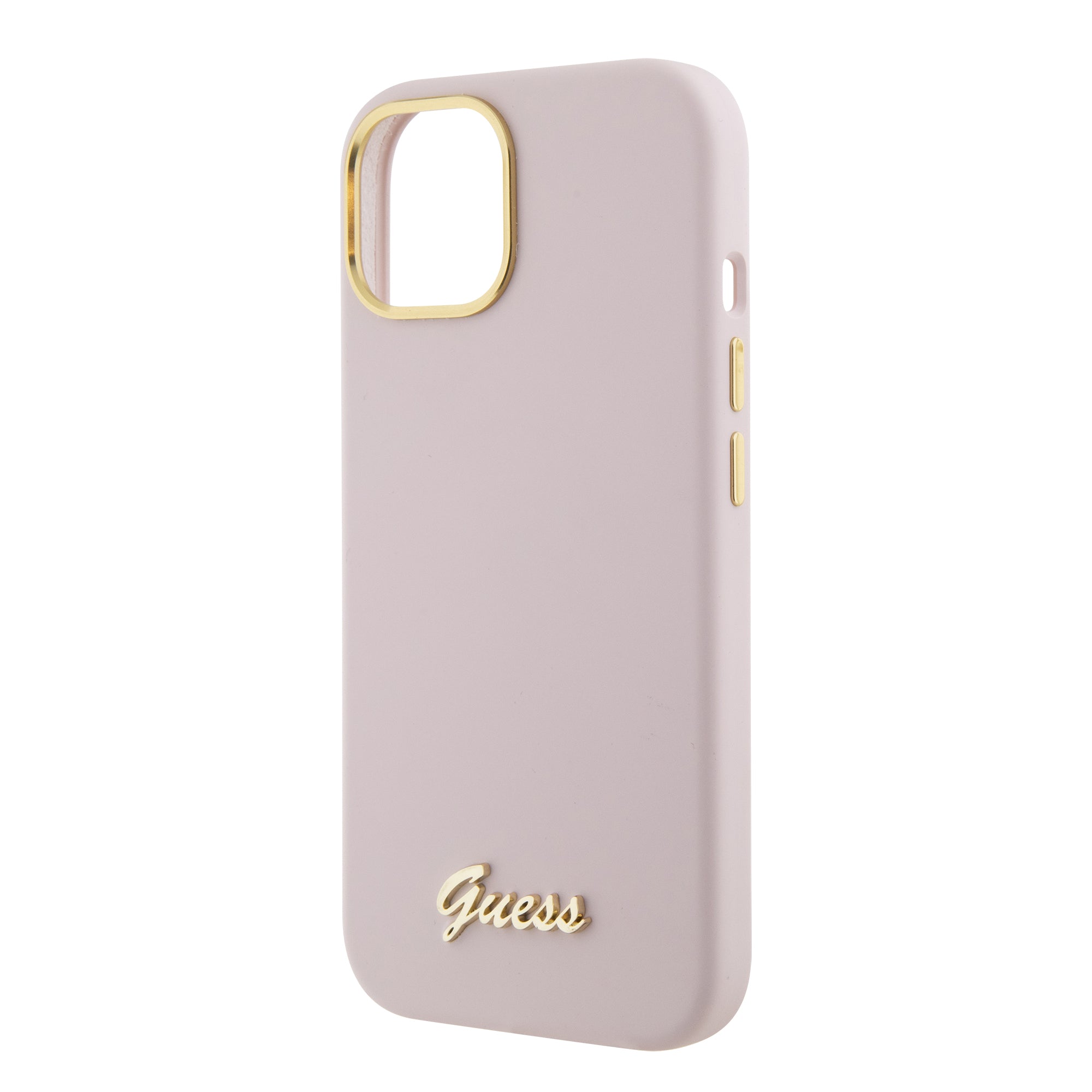 Guess “Vintage Script Gold Logo Collection” Σκληρή Θήκη προστασίας από σιλικόνη – Apple iPhone 15 (Ροζ  – GUHCP15SSMBSLP)