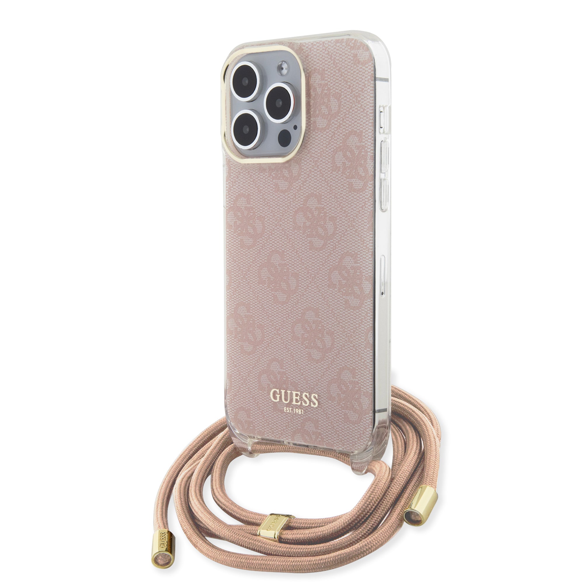 Guess “4G Logo Collection” Crossbody Hard Case Θήκη Προστασίας Από Σιλικόνη Με Λουράκι – Iphone 15 Pro Max (Ροζ – Guhcp15Xhc4Sep) – Θήκη για κινητό από το PhoneBazaar.gr