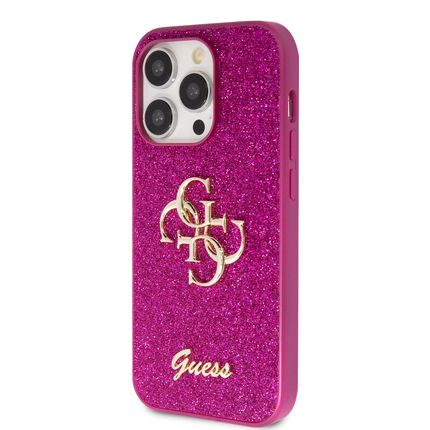 Guess Fixed Glitter 4G Logo Case Θήκη προστασίας από σιλικόνη – iPhone 15 Pro Max (Purple – GUHCP15XHG4SGU)