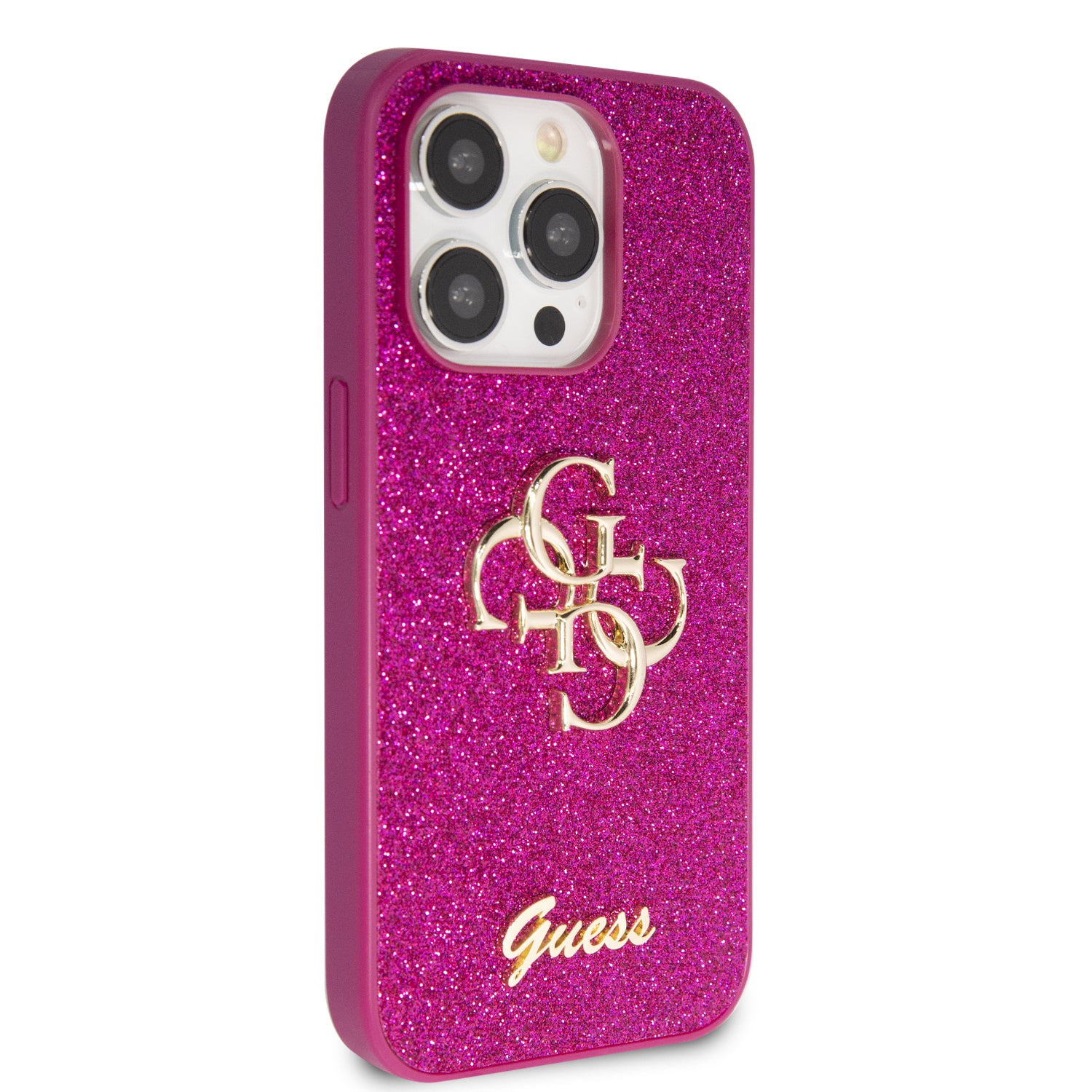 Guess Fixed Glitter 4G Logo Case Θήκη προστασίας από σιλικόνη – iPhone 15 Pro Max (Purple – GUHCP15XHG4SGU)