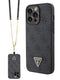 Guess “4G Metal Logo Strass Collection” Crossbody Case Θήκη Προστασίας Από Δερματίνη Με Λουράκι – Iphone 15 Pro (Μαύρο – Guhcp15Lp4Tdscpk) – Θήκη για κινητό από το PhoneBazaar.gr
