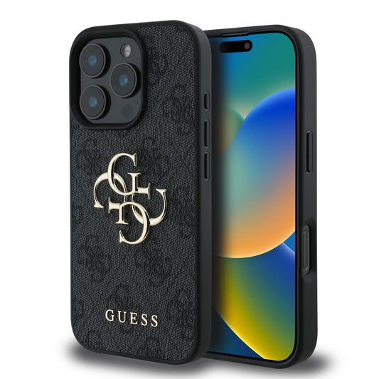 Guess “4G Logo Collection” Hard Case Pu Case Θήκη Προστασίας Από Δερματίνη – Iphone 16 Pro (Μαύρο – Guhcp16L4Gmggr) – Θήκη για κινητό από το PhoneBazaar.gr