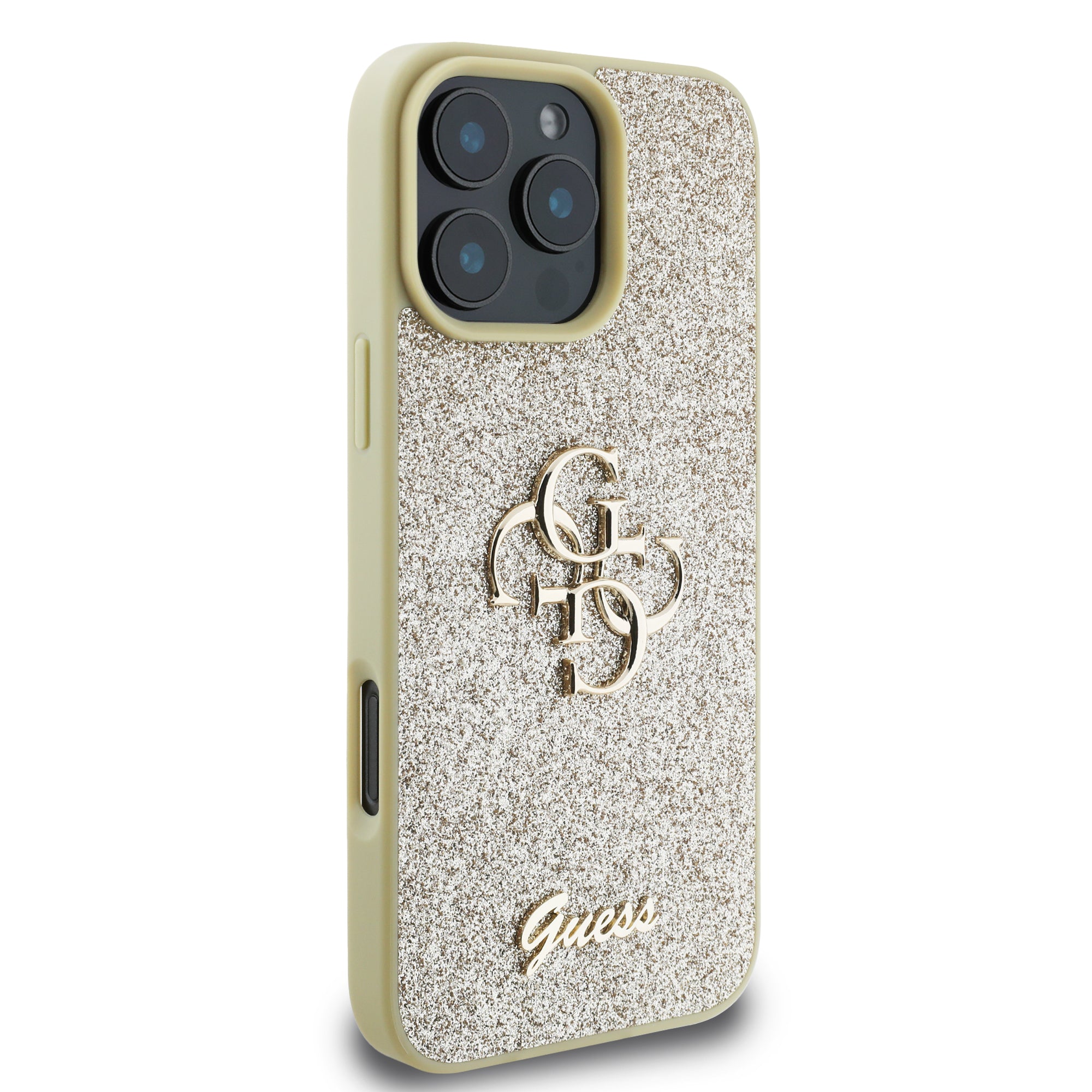 Guess Fixed Glitter Big 4G Logo Case Θήκη προστασίας από σιλικόνη – iPhone 16 Pro (Χρυσό – GUHCP16LHG4SGD)