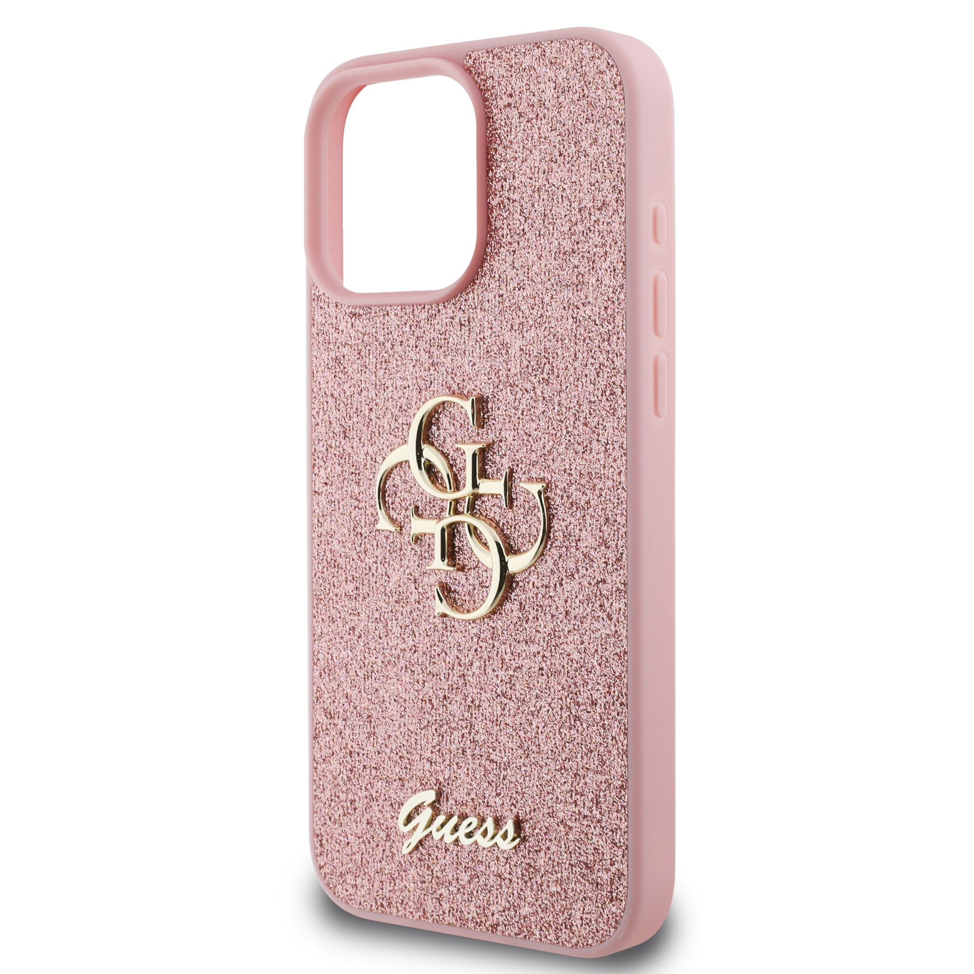 Guess Fixed Glitter Big 4G Logo Case Θήκη προστασίας από σιλικόνη – iPhone 16 Pro (Ροζ – GUHCP16LHG4SGP)